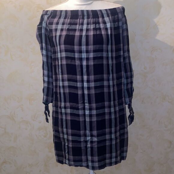 NWOT! Knox Rose Plaid Cold Shoulder Tunic Dress! - Picture 5 of 9